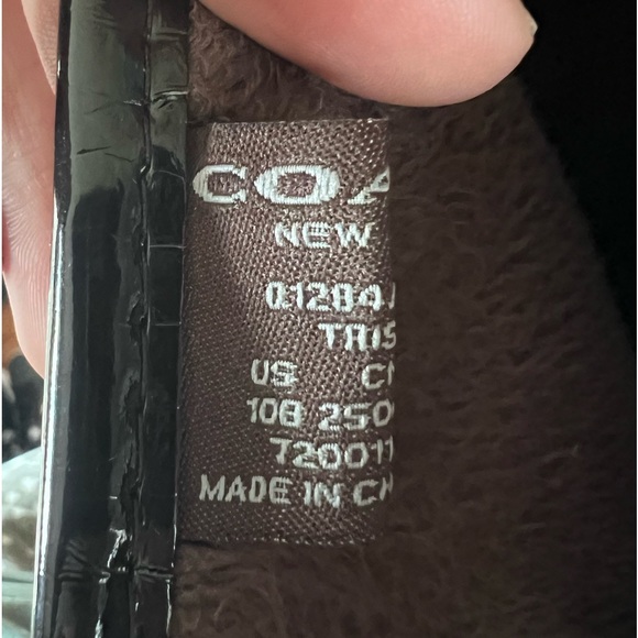 Coach Tristee Monogram Logo Print Coated Canvas Lace Up Back Tall Rain Boots 10 - Picture 13 of 15